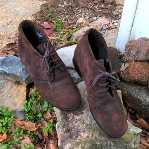 Hush Puppies Cognac Suede Chukka Lace-Up Booties